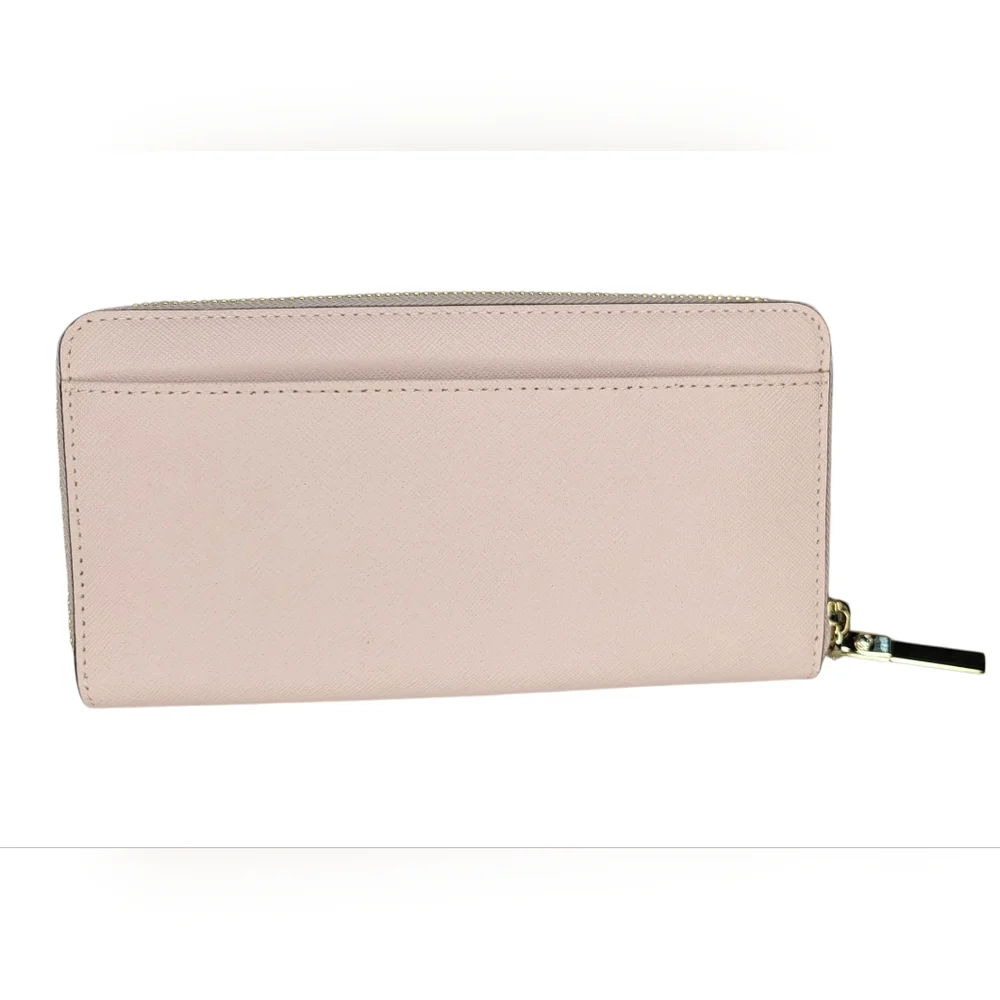 Kate Spade Light Pink Zip Wallet with Rhinestone and Bow